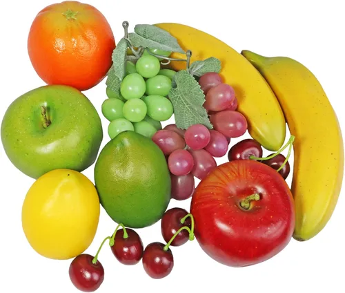 Frutas falsas artificiales realistas de espuma decorativa para frutas y verduras hechas a mano para el hogar, cocina, decoración de fiestas (12