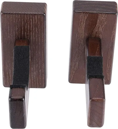 Miniatura 4 de HAKZEON 6 soportes para bates de béisbol, soportes de madera maciza, soporte de pared para bates de béisbol con 9 tapones protectores y 9 tornillos