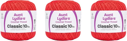 Miniatura 13 de Aunt Lydia Classic Crochet - Paquete de 3 unidades de 350y/1,049.9 ft - Blanco Antiguo
