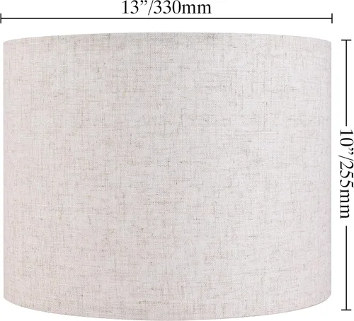 Miniatura 2 de GO&SO Pantallas de Lámpara de Tambor Medianas de Lino Natural de 13" Superior x 13" Inferior x 10" de Alto (Spider) Pantalla Moderna Beige Gris