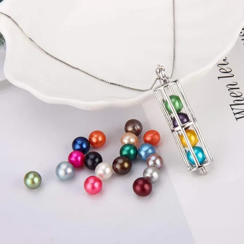 Miniatura 6 de Ostras de perlas cultivadas de agua salada Akoya de colores mixtos de 0.236 a 0.276 pulgadas para hacer joyas de bricolaje (1 unidad, color al azar)