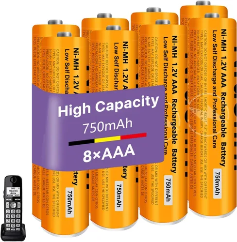 Miniatura 10 de Paquete de 4 baterías recargables AAA NI-MH para Panasonic, 1.2 V 550 mAh AAA baterías recargables para teléfonos inalámbricos Panasonic, controles