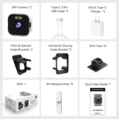 Miniatura 9 de Cámara de seguridad de ventana 4K para el hogar: Cámara de ventana WiFi de 2.4 GHz y 5 GHz con visión nocturna a color de doble luz - Cámara