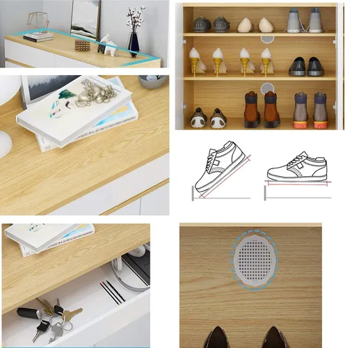 Miniatura 6 de Estante para zapatos, valla de 2 cajones interiores a prueba de polvo, estante de almacenamiento, armario de zapatos, sala de estar, pasillo