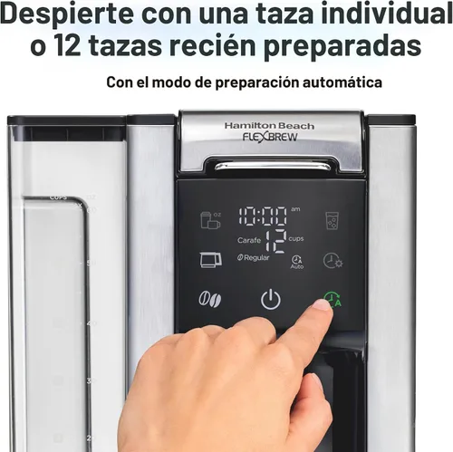 Miniatura 4 de Hamilton Beach FlexBrew Advanced 5-en-1 programable cafetera de 12 tazas con goteo y porción individual para café caliente y helado con depósito