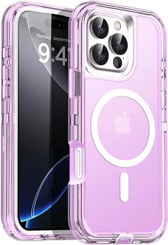 Miniatura 22 de AICase Funda transparente para iPhone 16e/13/iPhone 14, compatible con MagSafe 3 en 1, resistente protección contra caídas, cuerpo completo, a