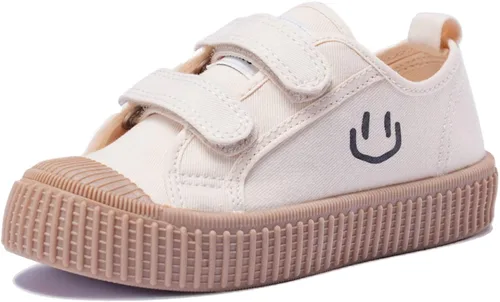 Zapatos para niños y niñas, zapatos de lona con velcro y suela de color caramelo, tallas 6-14