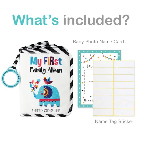 Miniatura 2 de Urban Kiddy™ Mi Primer Álbum Familiar del Bebé Juego de Regalo de Libro de Tela Fotográfico Suave para Recién Nacidos, Niños Pequeños y Niños