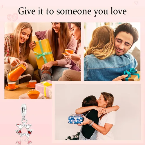 Miniatura 6 de MITSOKU Love & Heart - Colgantes colgantes para mujer, pulseras, collares, collares de plata de ley 925, joyería de regalo para niñas en Navidad