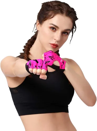 Miniatura 2 de Anser 7150694 Guantes cortos sin dedos para mujer, medio dedo, para interior, yoga, gimnasio, fisicoculturismo, entrenamiento, ciclismo al aire