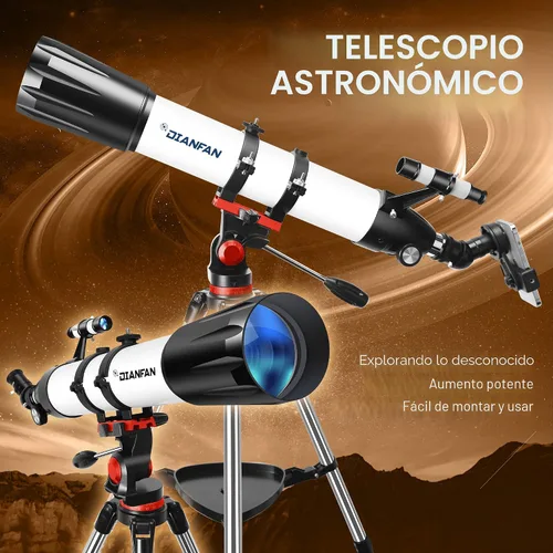 Miniatura 6 de Dianfan Telescopio, apertura de 90 mm y longitud focal de 800 mm, telescopios para adultos de astronomía, telescopio refractor profesional portátil