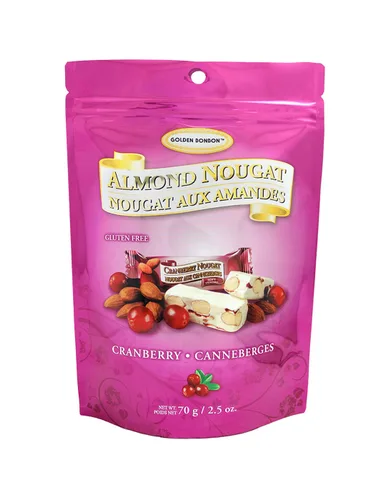 Miniatura 20 de Golden Bonbon Caramelo italiano suave de turrón de almendras, masticables empaquetados individualmente, turrón sin gluten, lleno de almendras