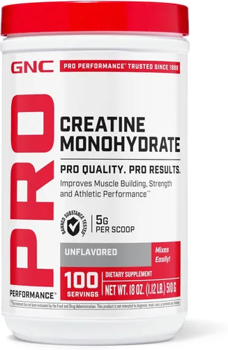 Miniatura 9 de GNC Pro Performance Polvo de Monohidrato de Creatina para Hombres y Mujeres, 5g de Creatina por Porción, Desarrollo Muscular, Producción de Energía
