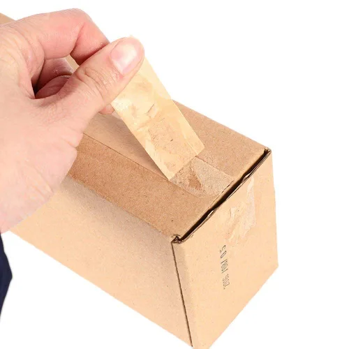 Miniatura 3 de 3 '' de ancho, 55yd (164.0 ft) de longitud, cinta autoadhesiva para enmarcar cuadros, lienzo de papel kraft marrón 2.953 in