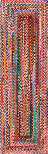 Miniatura 7 de nuLOOM Tammara Multicolor, 2 pies 8 pulgadas x 16 pies, trenzado a mano, bohemio, algodón, suave y acogedor, alto tráfico, resistente a las manchas