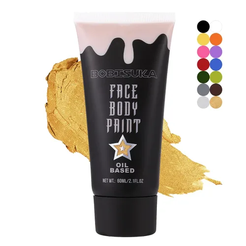 Miniatura 18 de Pintura facial blanca, pintura corporal de maquillaje de payaso, kits de pintura facial en crema mezclable para Skull Joker Vampire Mime, cosplay