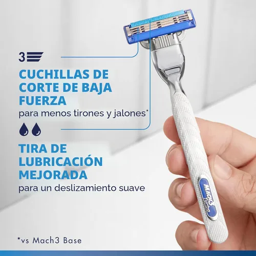 Miniatura 4 de Gillette Mach3 Turbo Razor para hombres, 17 recambios de cuchillas, regalos navideños para hombres