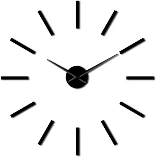 Reloj de pared con efecto espejo acrílico grande 3D, diseño simple, arte de pared decorativo de cuarzo, silencioso, moderno, reloj grande, Negro