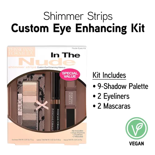 Miniatura 2 de Physicians Formula, Kit Shimmer Strips para resaltar la mirada, color piel, Sombra de ojos de 0.26 oz, delineador de ojos 0.02 oz y máscara