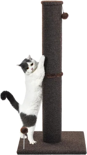 Miniatura 10 de Cat Craft Poste rascador para gatos de 41 pulgadas para gatos de interior, poste rascador alto para gatos, rascador de alfombra con juguetes Gris