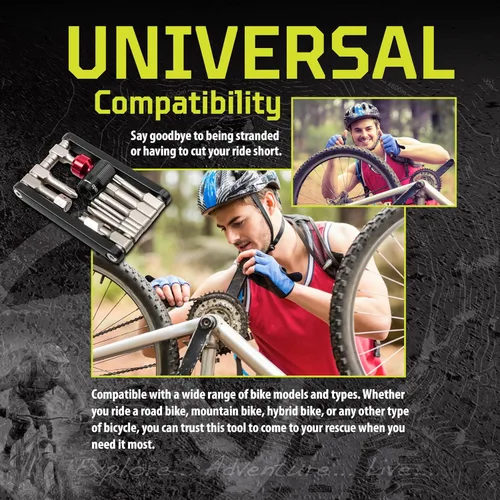 Miniatura 4 de Kilimanjaro Cycle Series 12 en 1 - Herramienta de bicicleta plegable, multiherramienta compacta para reparación de bicicletas, 910526ECE