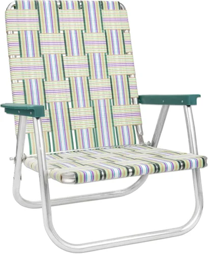 Miniatura 13 de Silla de césped USA plegable de aluminio para patio al aire libre Sillas con correas resistentes para camping, deportes, playa, jardín
