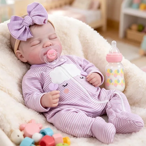 Miniatura 10 de Milidool Muñecas de bebé Reborn, 20 pulgadas, vinilo suave, realista, muñeca de bebé recién nacida, accesorios de muñecas de bebé realistas con caja