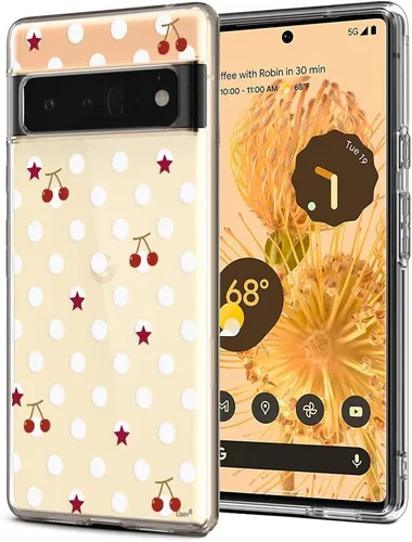 Miniatura 11 de Unov Funda para Pixel 6 Pro transparente con diseño de TPU suave, absorción de golpes, diseño delgado en relieve, cubierta trasera protectora
