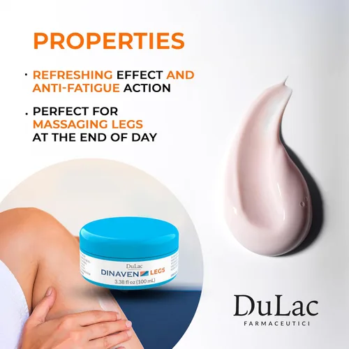 Miniatura 5 de Dulac, Dinaven Legs Gel Cream, refrescante y refrescante, con diosmina y mentol, extracto de castaño de indias, escoba de carnicero y vid roja
