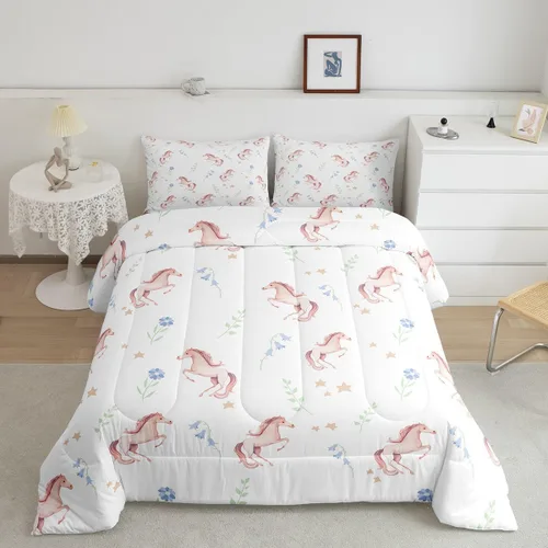 Miniatura 15 de Erosebridal Juego de ropa de cama de oso marrón, juego de edredón de animales de safari en el bosque, acuarela con relleno de edredón de vida