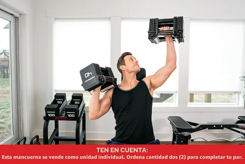 Miniatura 4 de PowerBlock Pro 100 - Mancuerna ajustable, se vende como una sola unidad, mancuerna de 5 a 100 libras, construcción de acero duradero
