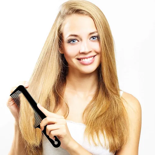 Miniatura 5 de Boao Peines de peluquero de 3 piezas con parte superior plana, corte de pelo para corte de pelo para corte plano y cortadora (negro)