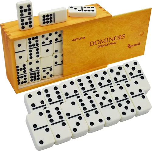Juego de dominó doble 9 – Juego de dominó para adultos y niños a partir de 8 años – Juego de dominó doble nueve, juegos de mesa clásicos – Juego de