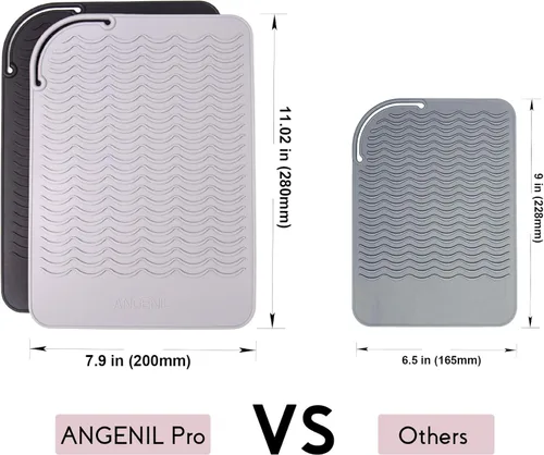 Miniatura 6 de ANGENIL Plancha plana de viaje para alisar el cabello, alfombrilla de calor grande para rizador, alfombrilla de silicona resistente al calor