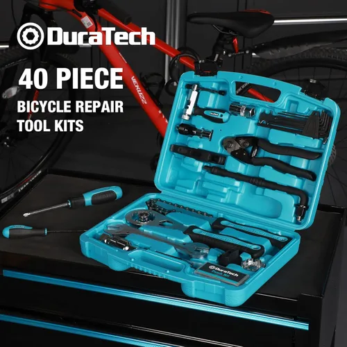 Miniatura 2 de DURATECH Kit de reparación de bicicletas de 40 piezas, kit completo de herramientas de bicicleta con estuche de almacenamiento, herramientas
