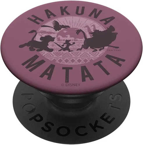 Miniatura 6 de Disney PopSockets MagSafe PopGrip de The Lion King Simba Timon Pumbaa Hakuna Matata Purple para iPhone