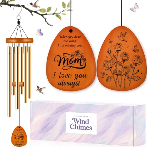 Miniatura 11 de Regalos de cumpleaños para mujeres, mamá, abuela, regalos de jardinería para mujeres, campanillas de viento solares de ángel para exteriores