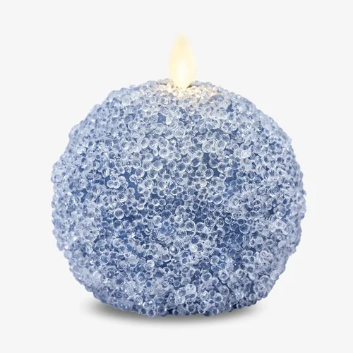 Miniatura 11 de Luminara - Vela de esfera de cuentas de cristal sin llama con purpurina para las fiestas - Bastón de caramelo verde - Paquete de 1 - 4x4.25
