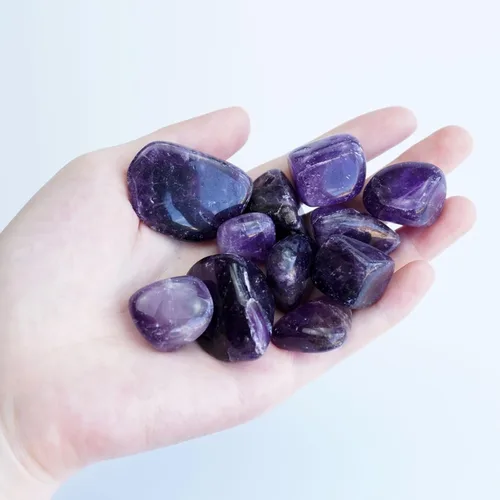 Miniatura 3 de Juego de piedras de cristal de amatista pulidas de cristal curativo a granel de 3 libras, piedras de cristal de amatista pulida para la fabricación