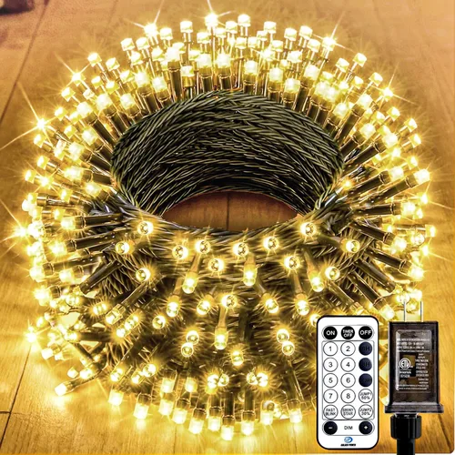 Miniatura 8 de Minetom Luces LED para árbol de Navidad de 50 pies, 1000 luces LED para exteriores, cuerda de petardos para exteriores, 12 modos, temporizador