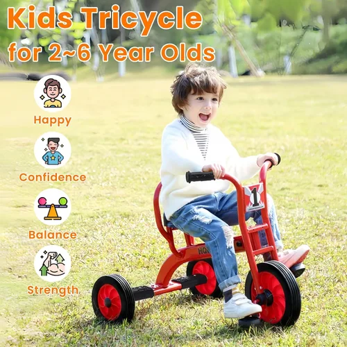 Miniatura 2 de Triciclo para niños de edad 2-6 años, triciclo para niños con rueda grande, triciclo para jardín de infantes y cuidado diurno al aire libre
