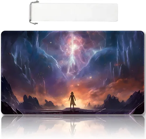 Miniatura 8 de Tapete de Juego MTG Premium Cosido con Zonas y Respaldo de Goma Antideslizante - Tapete de Juego TCG para MTG y Otros Juegos de Cartas - Diseño Dkt