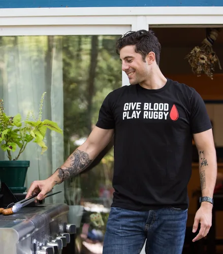 Miniatura 5 de Give Blood, Play Rugby Divertida camiseta de la Unión de Rugby Player Rugger League
