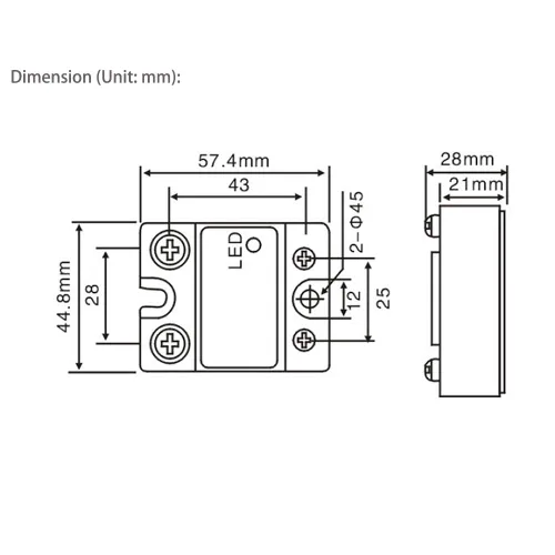 Miniatura 4 de Relé de estado sólido ATO SSR-60DA Relé semiconductor monofásico de CC a CA, entrada 3-32V CC, salida 24-480V CA (60A)