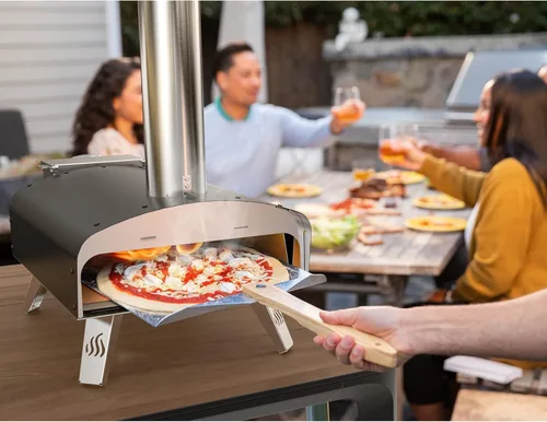 Miniatura 7 de Mimiuo Horno de pizza de pellets de madera para exteriores de 12 pulgadas, estufa de pizza de acero inoxidable resistente de 34.8 libras, pizza