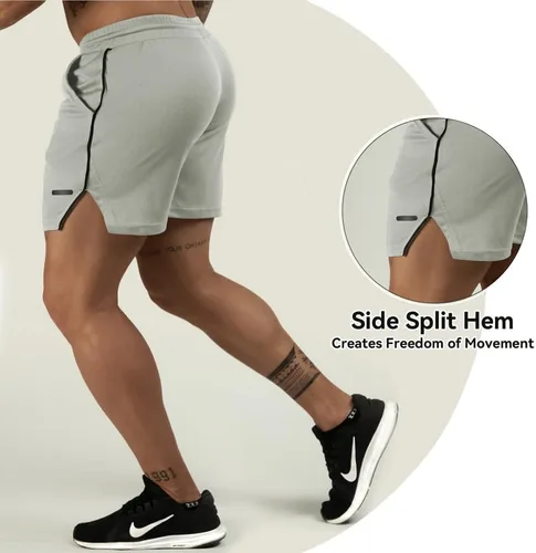 Miniatura 6 de TEZO Pantalones cortos de entrenamiento para hombre, 5 pulgadas, para gimnasio, atletismo, correr, entrenamiento, de secado rápido, pantalones