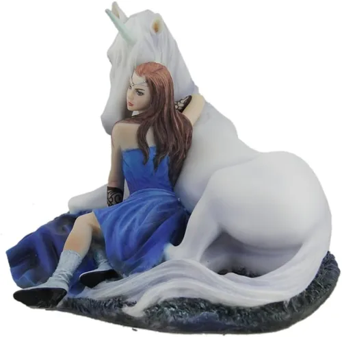 Miniatura 2 de Veronese Design Anne Stokes - Estatua de fantasía pintada a mano con diseño de unicornio azul