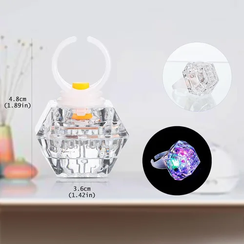 Miniatura 3 de Hicarer LED Light up Rings Bachelorette Flashing Party Favors Plastic Diamond Glow in The Dark Ring for Birthday Wedding Bridal Shower Party