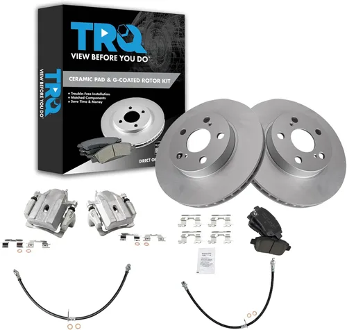Miniatura 15 de TRQ Kit de pastillas de freno y rotor de cerámica delantera compatible con Chevrolet Malibu 2016