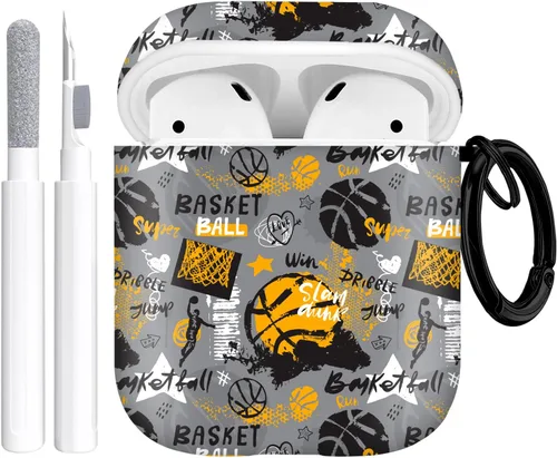 Miniatura 18 de Gedicht Compatible con fundas protectoras Apple Airpods de 2ª generación, zapatos deportivos de baloncesto y fútbol, repuesto suave de TPU